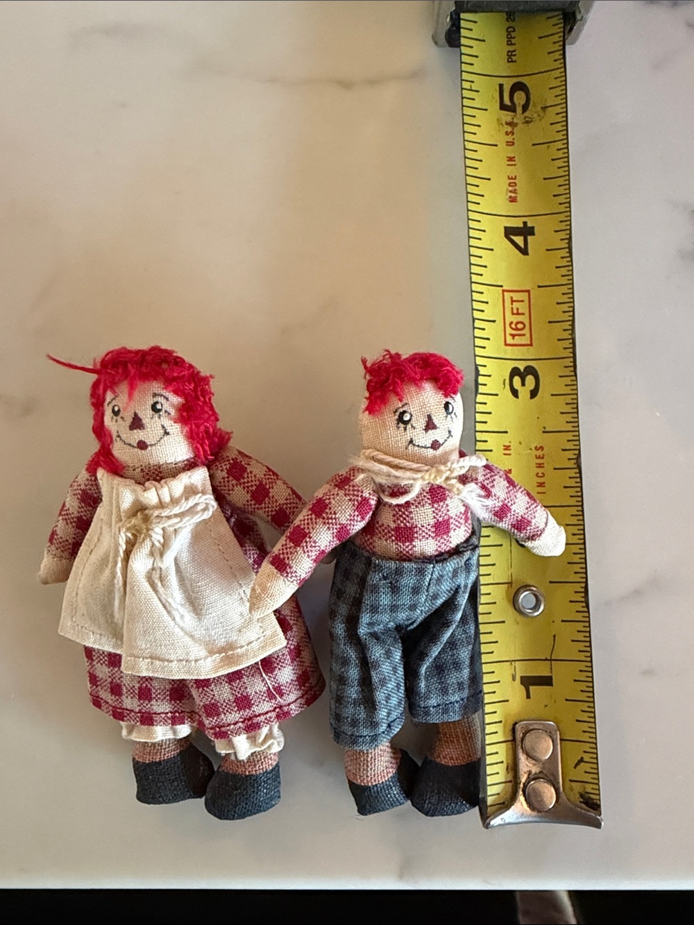 Handmade Style Red-Haired Rag Ann doll pendant Pair